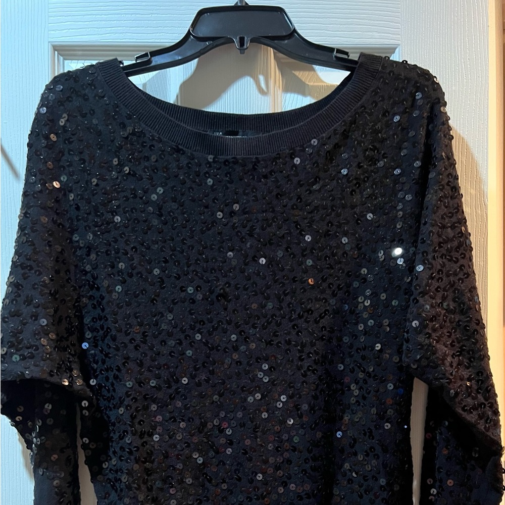 Gorgeous Black Beaded INC Sweater